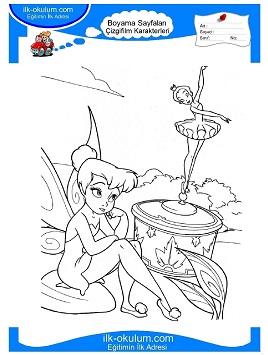 Çocuklar İçin Tinkerbell Boyama Sayfaları 